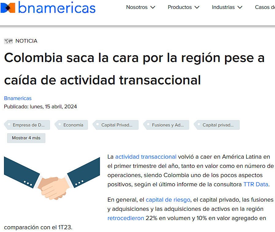 Colombia saca la cara por la regin pese a cada de actividad transaccional
